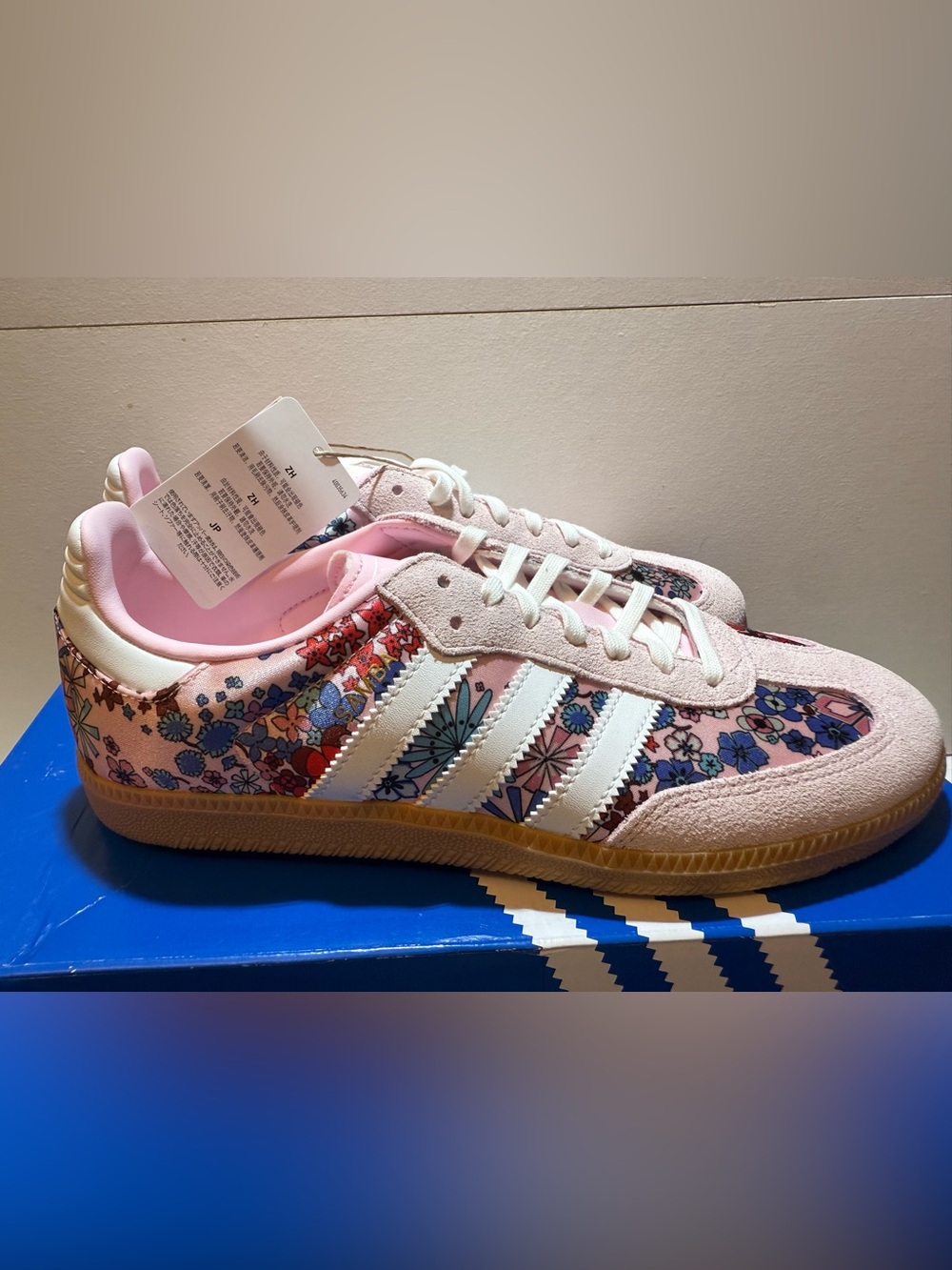 adidas Samba OG J Pink Floral Low-Top Sneakers